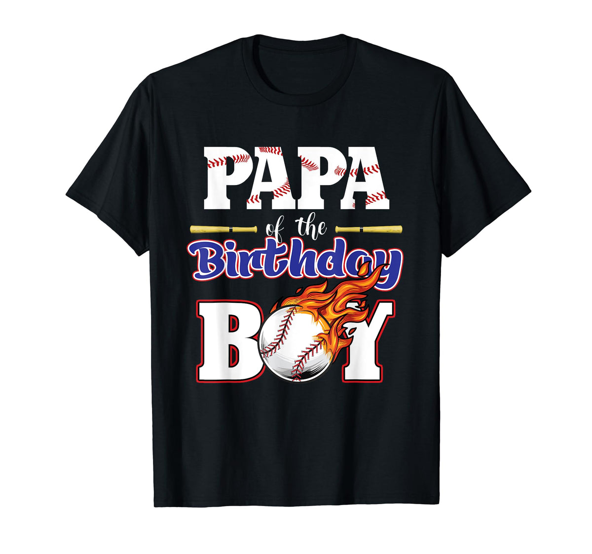 Papa Birthday Baseball Matching T-Shirt - Casual Everyday Wear Men Women