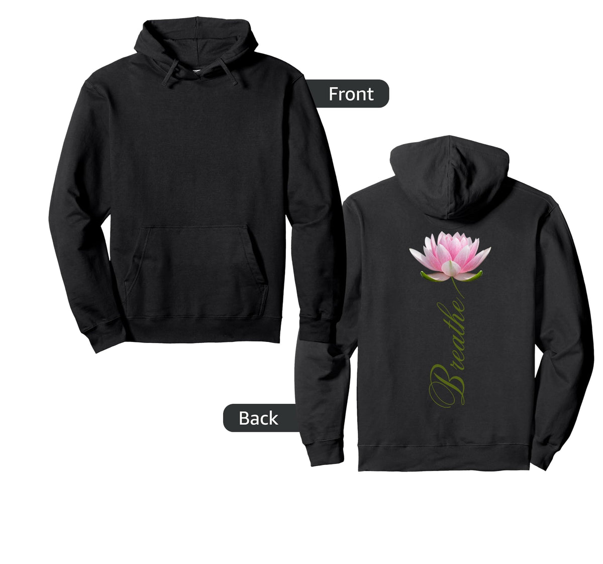 Lotus Flower Yoga Breathe Meditation Gift Hoodie - Trendy Graphic Unisex