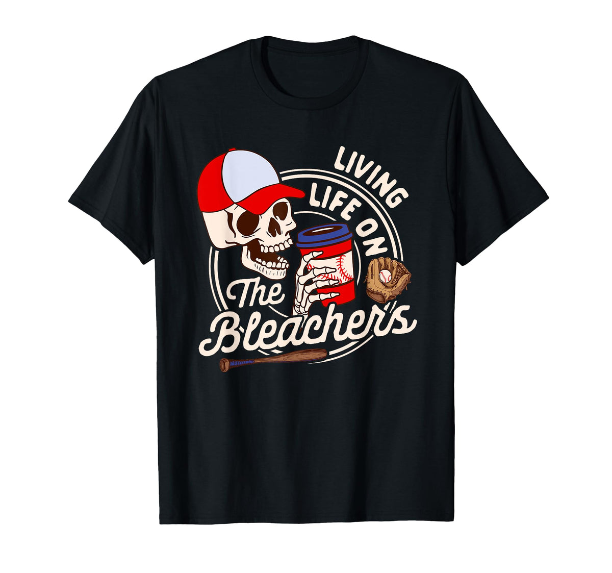 Baseball Mom Game Day Vibes Living Life T-Shirt - Graphic Print Men Women