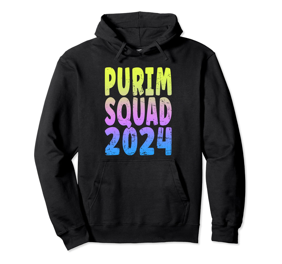 Jewish Holiday Rainbow Purim Squad Hoodie - Fun Novelty Design for Adults