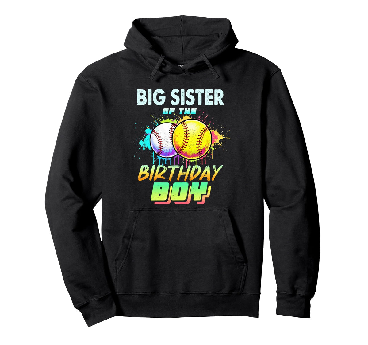 Big Sister Birthday Baseball Softball Hoodie - Streetwear Style Unisex
