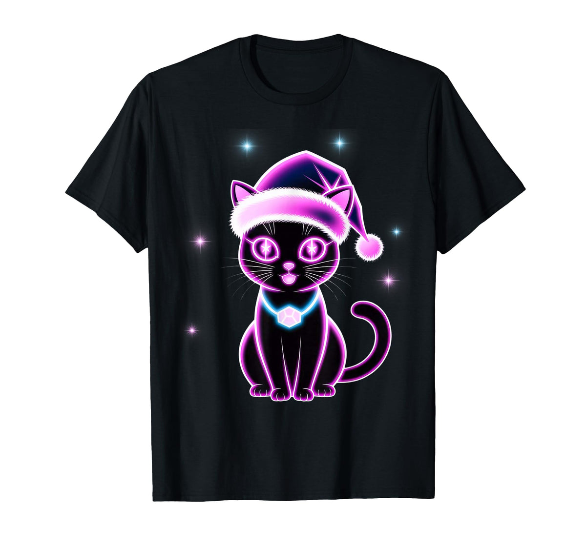 Kawaii Cozy Winter Cat Holiday Animal T-Shirt - Graphic Print Men Women