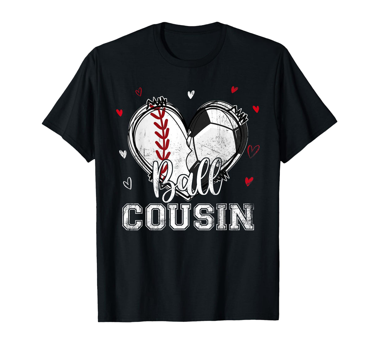 Ball Cousin Baseball Soccer Heart Nana T-Shirt - Aesthetic Graphic Unisex