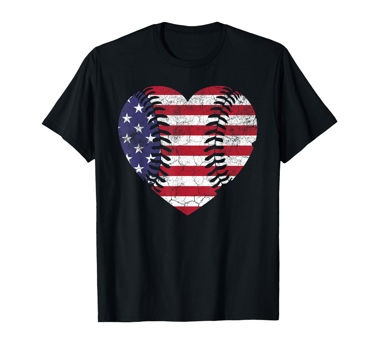 4Th July American Flag Baseball T-Shirt - Casual Everyday Wear Men Women