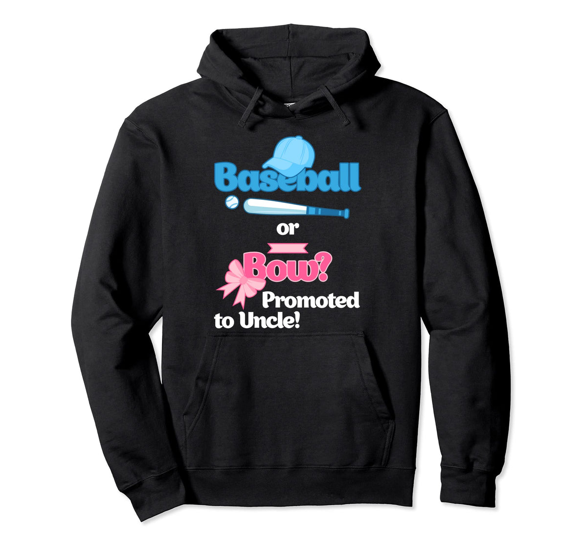 Baseball Or Bows Gender Reveal Party Hoodie - Trendy Graphic for Adults