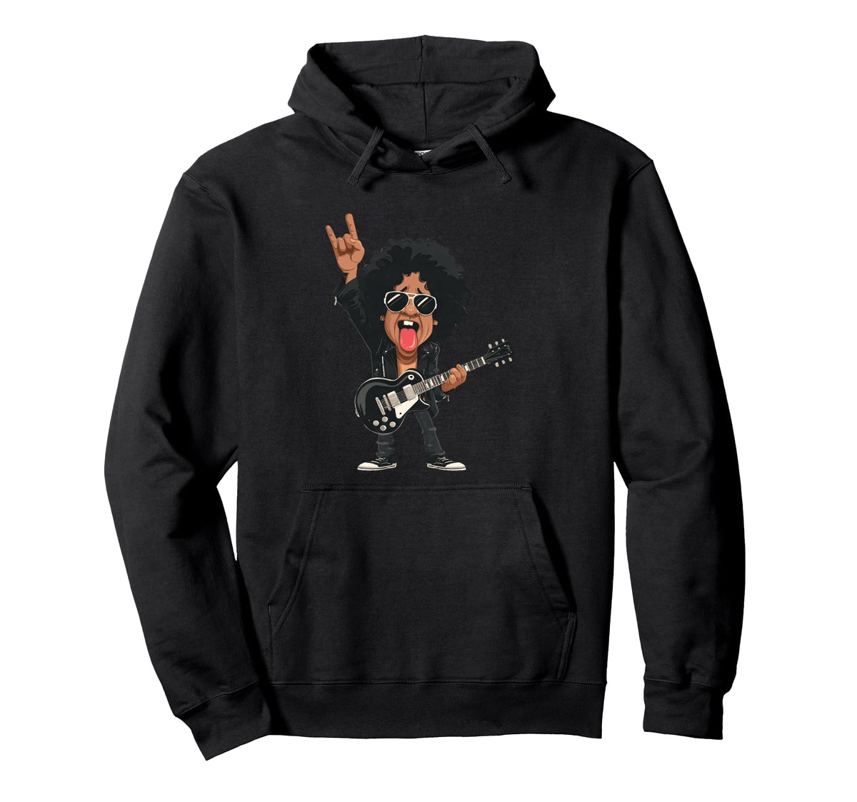 Funny Guitarist Rock Music Hairy Hoodie - Fun Novelty Design Men Women