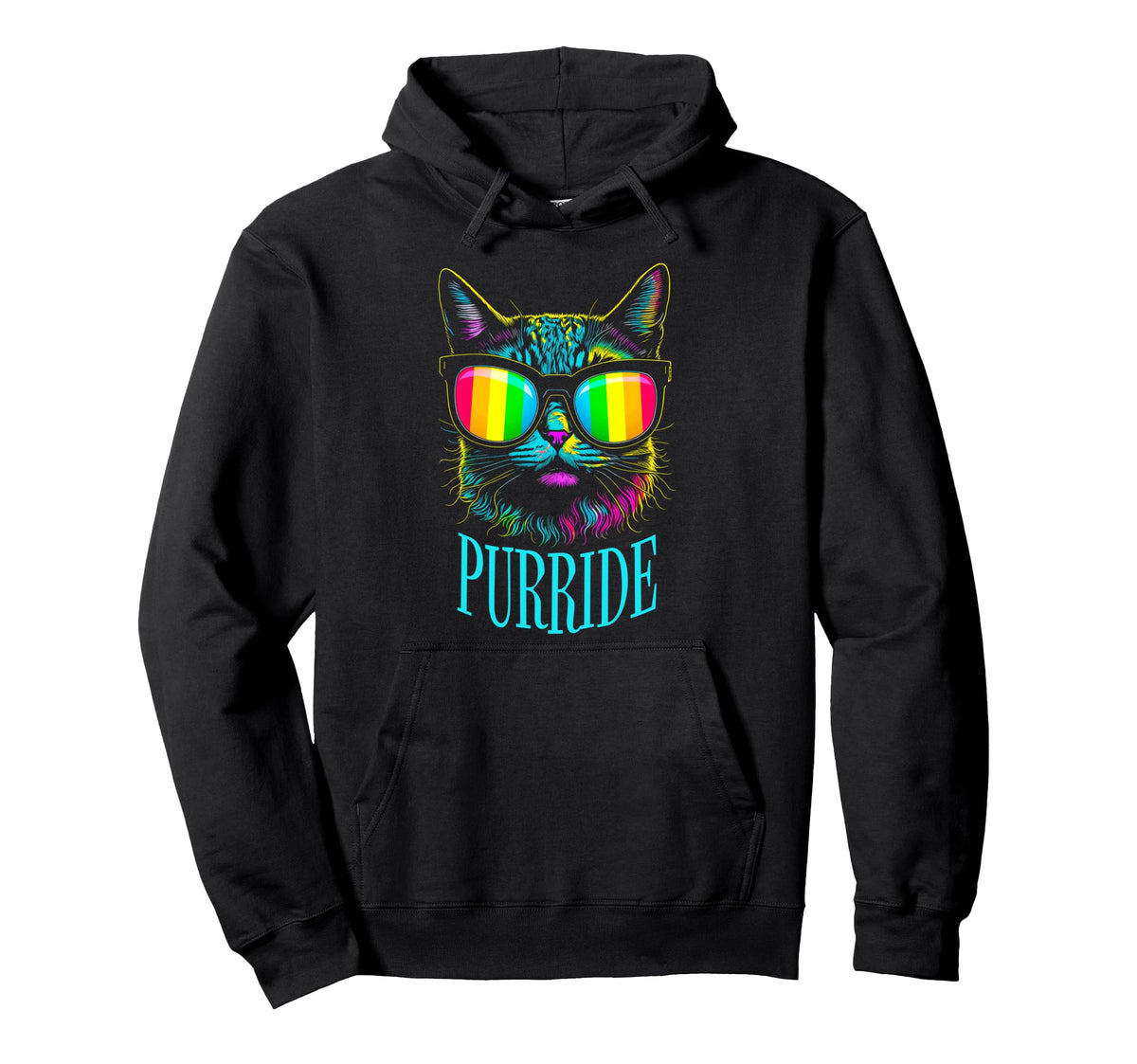 Pride Month Cat Purride Gay Lgbtq Rainbow Hoodie - Novelty Apparel Unisex