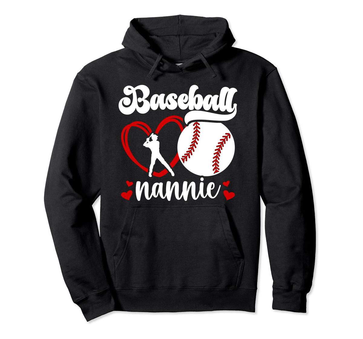 Baseball Nannie Grandma Nannie Baseball Hoodie - Novelty Apparel Men Women
