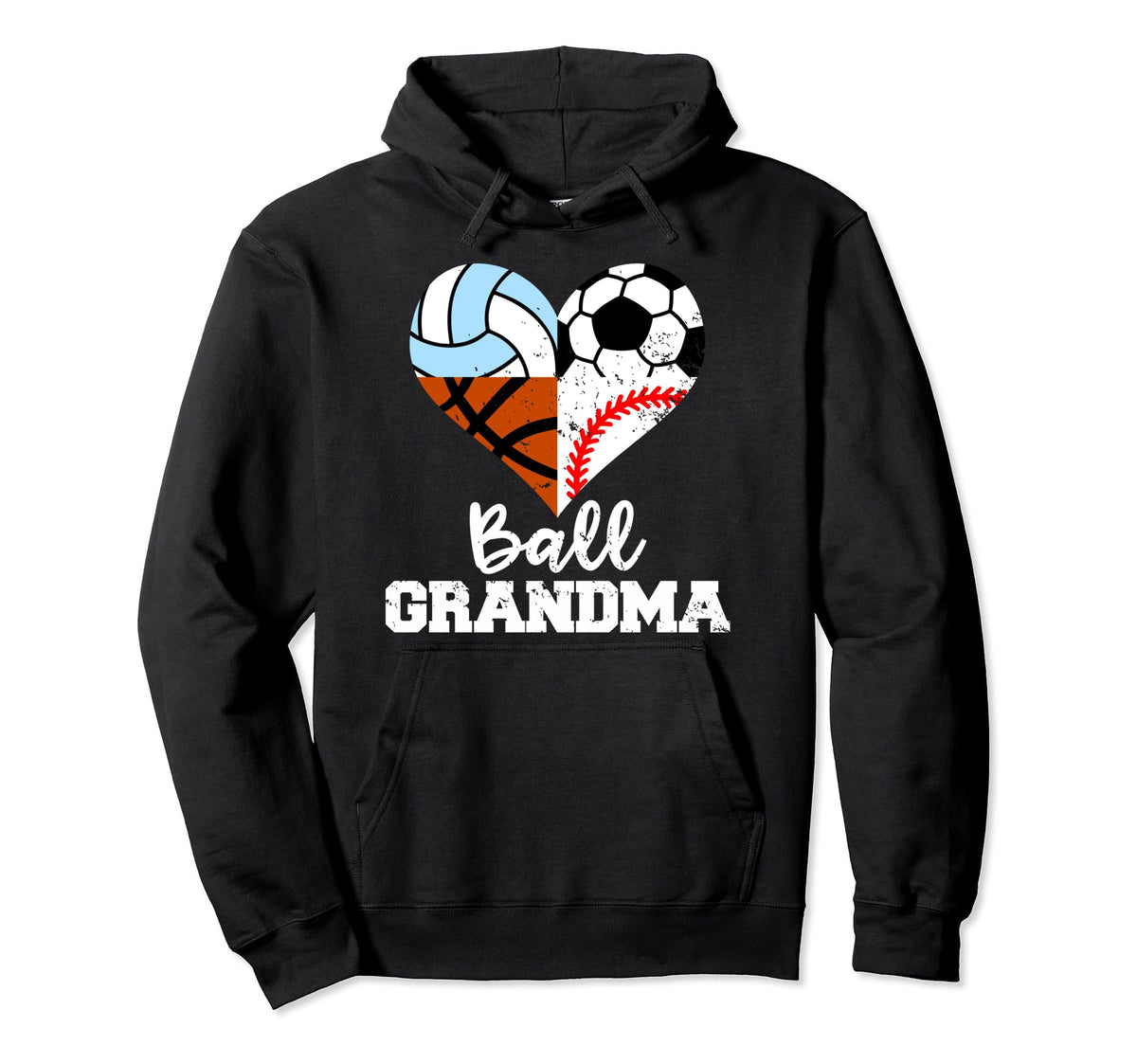 Ball Grandma Funny Soccer Baseball Hoodie - Unique Graphic Men Women