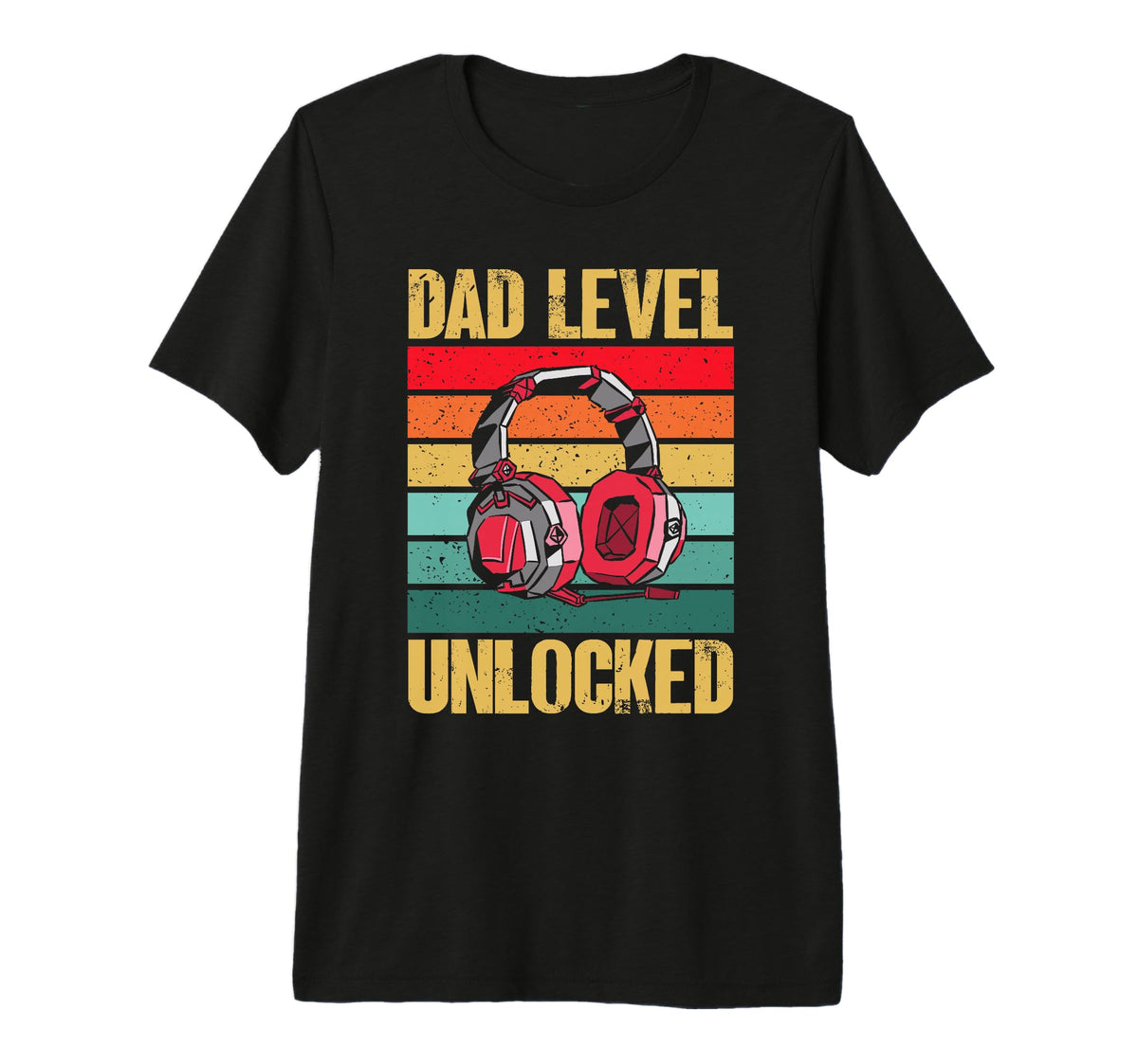 Mens Dad Level Unlocked Funny Gamer T-Shirt - Casual Everyday Wear Unisex