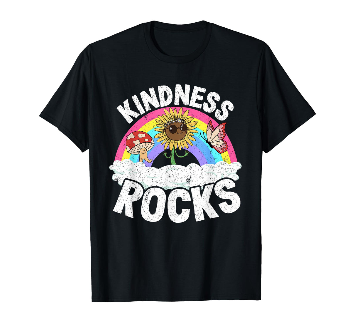 Anti Bullying Hippie Teacher Rainbow T-Shirt - Casual Everyday Wear Unisex