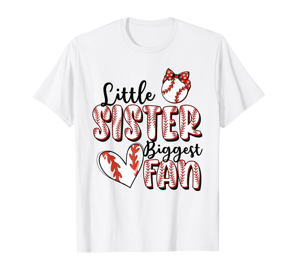 Baseball Sister Biggest Fan Sport T-Shirt - Minimalist Print Men Women