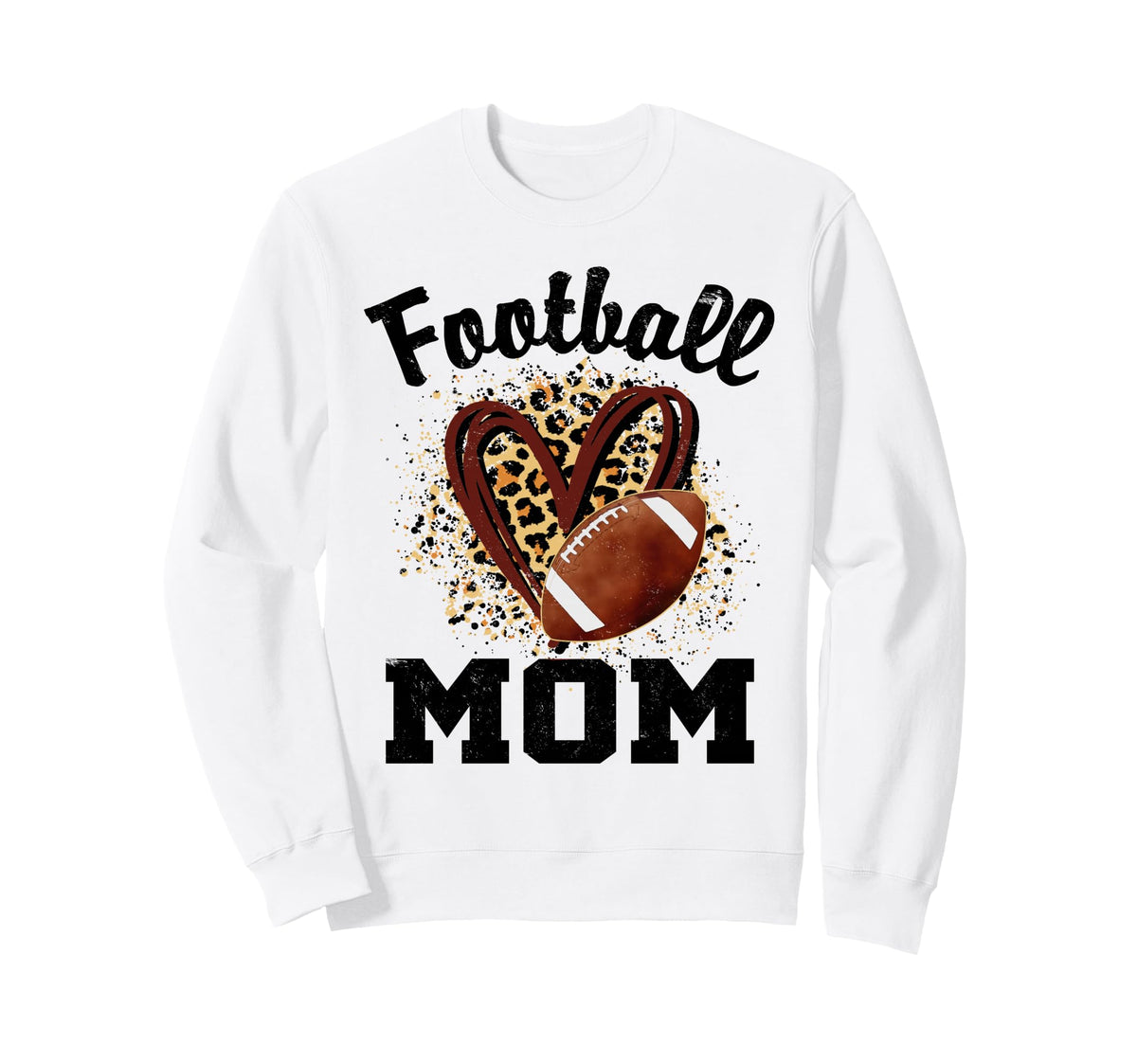 Leopard Heart American Football Hoodie - Minimalist Print Men Women
