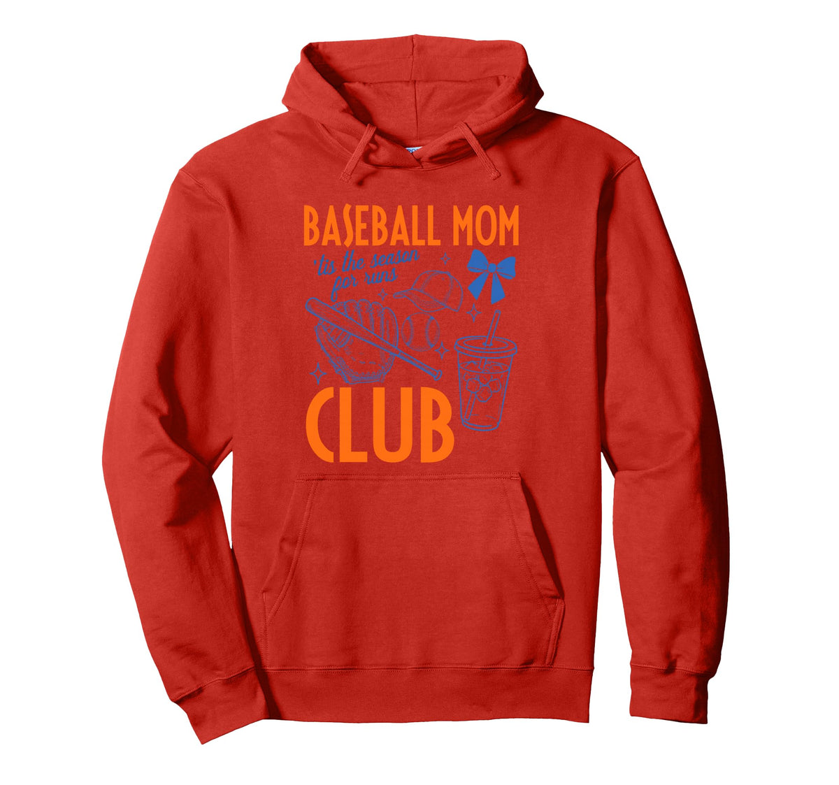 Baseball Mom Club Tis Season Runs Hoodie - Minimalist Print for Adults