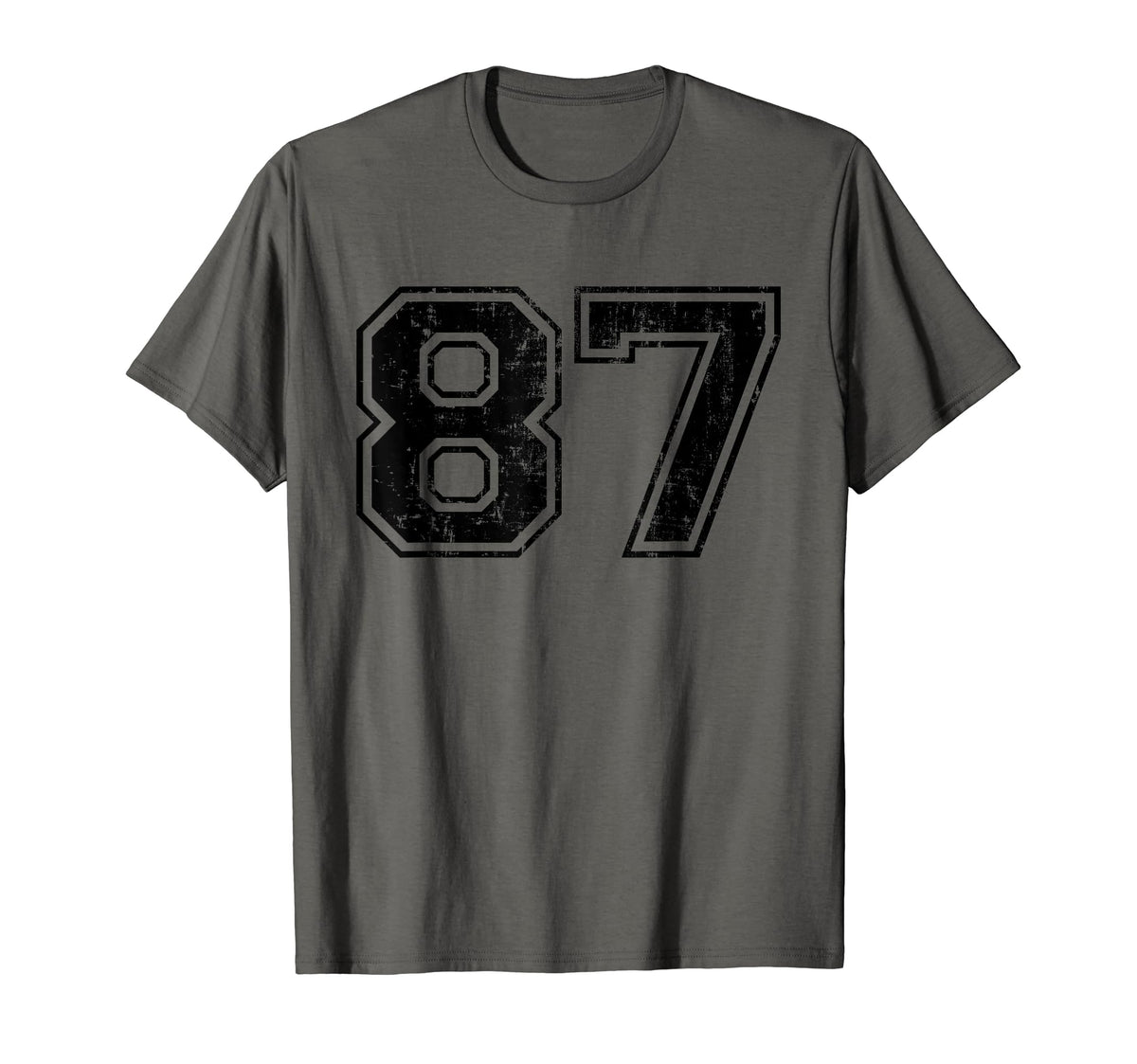 Number 87 Varsity Distressed Sport T-Shirt - Streetwear Style Men Women
