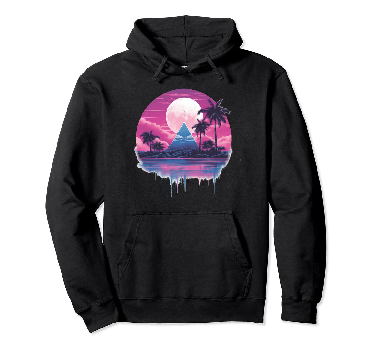 Vaporwave Landscape Portal Aesthetic Art Hoodie - Trendy Graphic for Adults