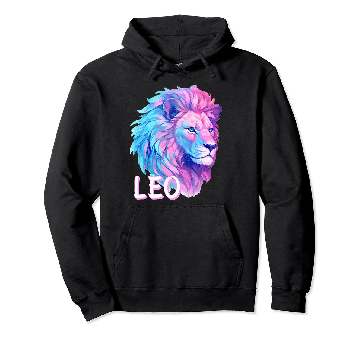 Leo Zodiac Sign Vaporwave Lion August Hoodie - Trendy Graphic Men Women
