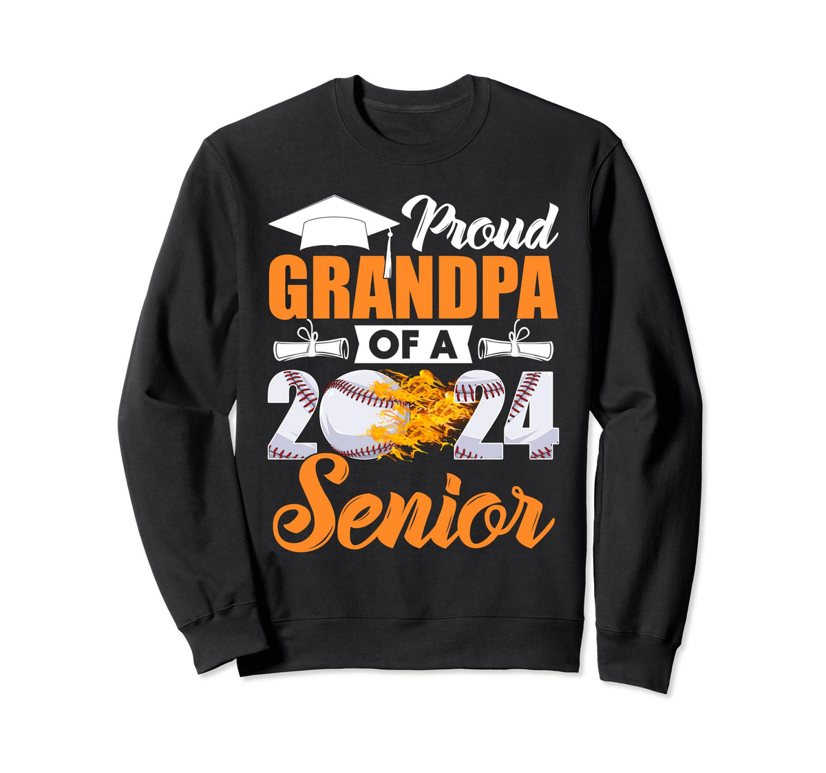 Funny Proud Grandpa 2024 Senior Sweatshirt - Streetwear Style for Adults
