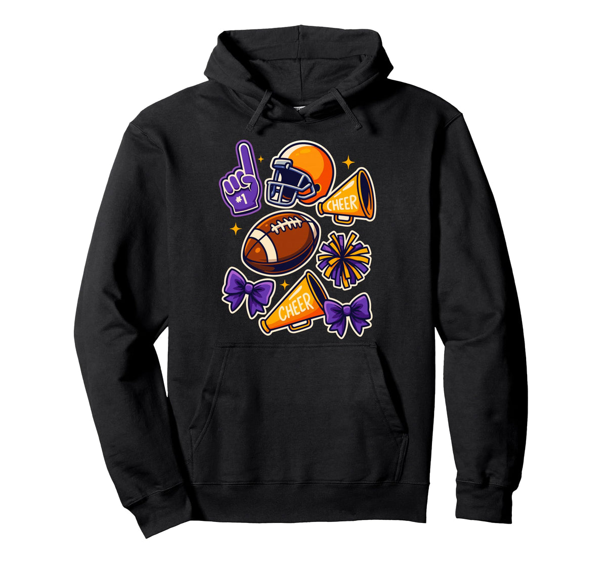 Purple And Gold Game Day Outfits Hoodie - Casual Everyday Wear Unisex