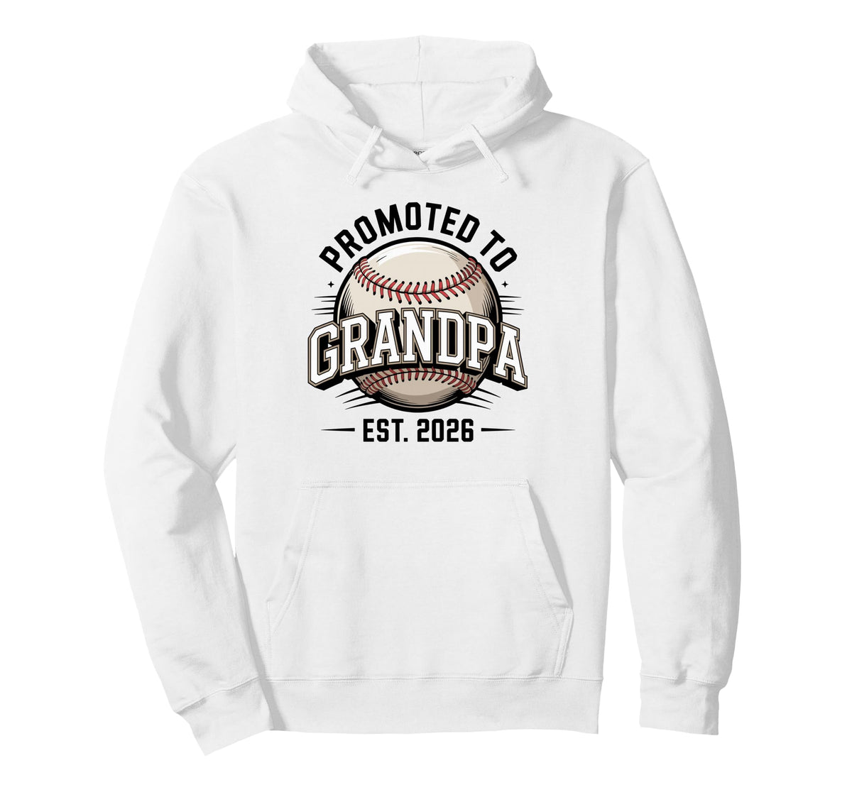 Promoted To Grandpa Est 2026 Baseball New Hoodie - Graphic Print Unisex