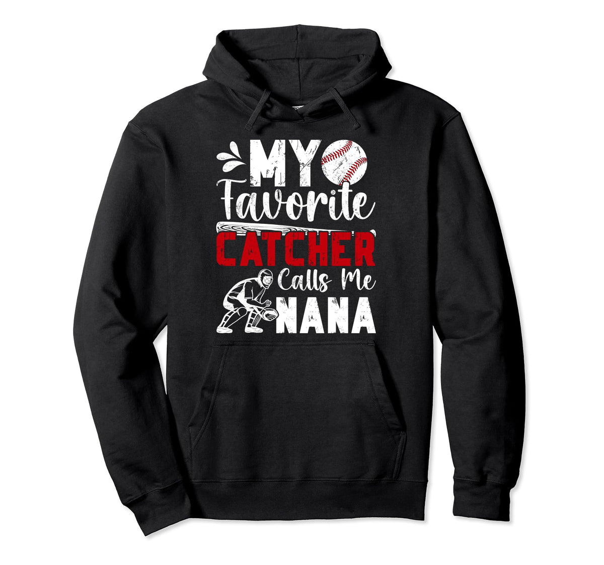 My Favorite Baseball Catcher Nana Hoodie - Minimalist Print Men Women