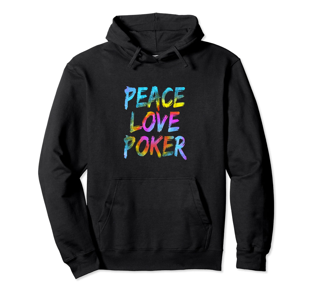 Poker Cards Poker Round Outfit Peace Love Hoodie - Trendy Graphic Unisex