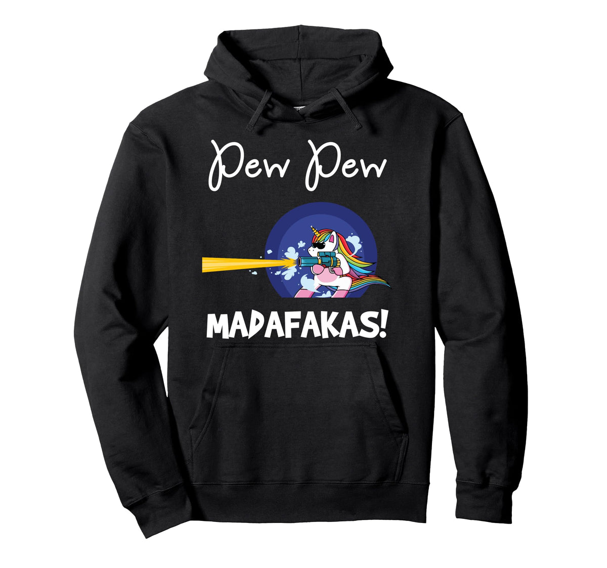 Pew Madafakas Funny Fantasy Unicorn Hoodie - Aesthetic Graphic for Adults