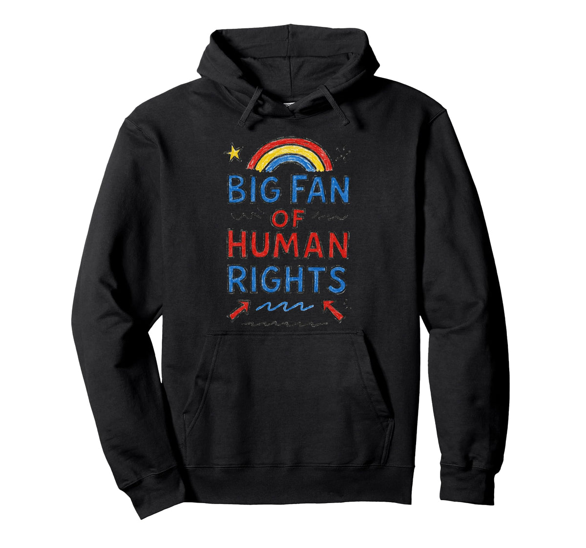 Big Fan Human Rights Anti Fascism Hoodie - Aesthetic Graphic for Adults