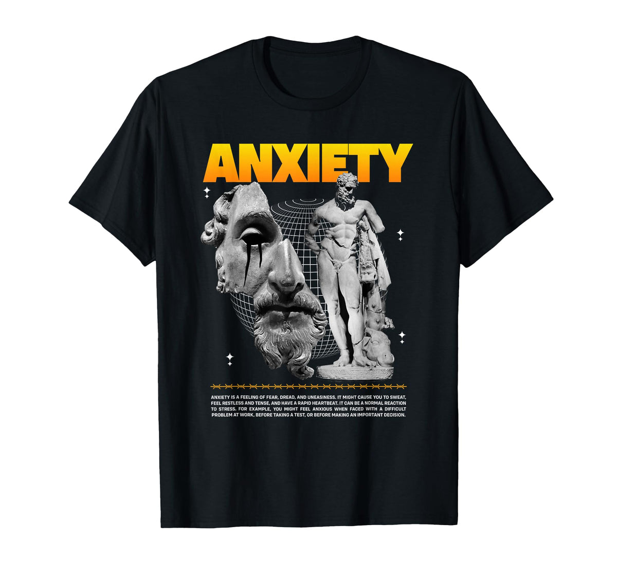 Anxiety Worry Fear Aesthetic T-Shirt - Casual Everyday Wear for Adults