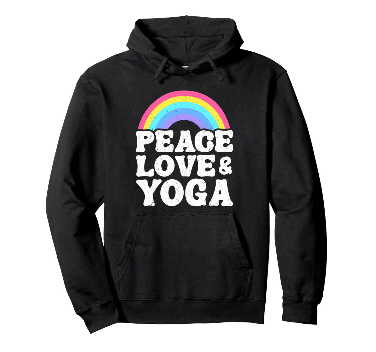 Peace Love Yoga Rainbow Hippie Yoga Hoodie - Custom Art Print Unisex