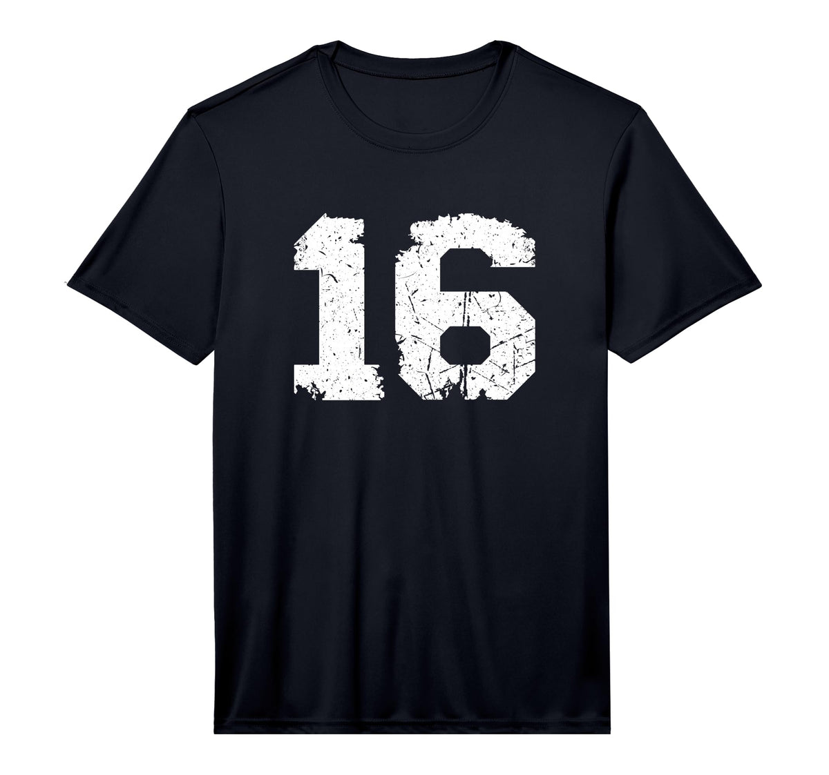 White Torn Sports Team Number 16 T-Shirt - Trendy Graphic Men Women