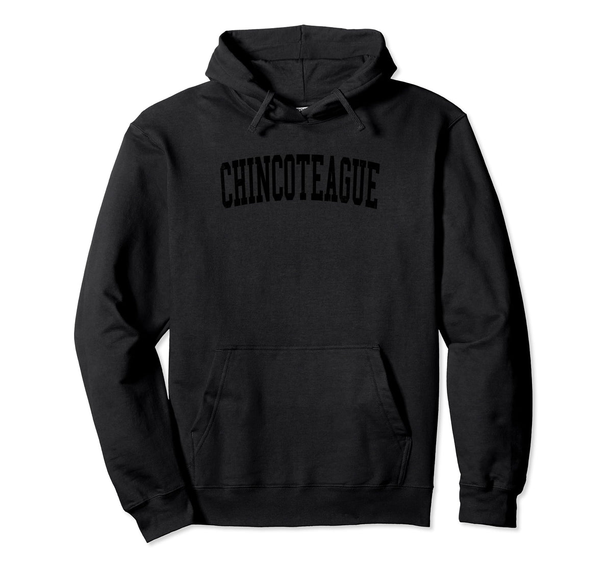 Chincoteague Distressed Black Varsity Hoodie - Streetwear Style Men Women