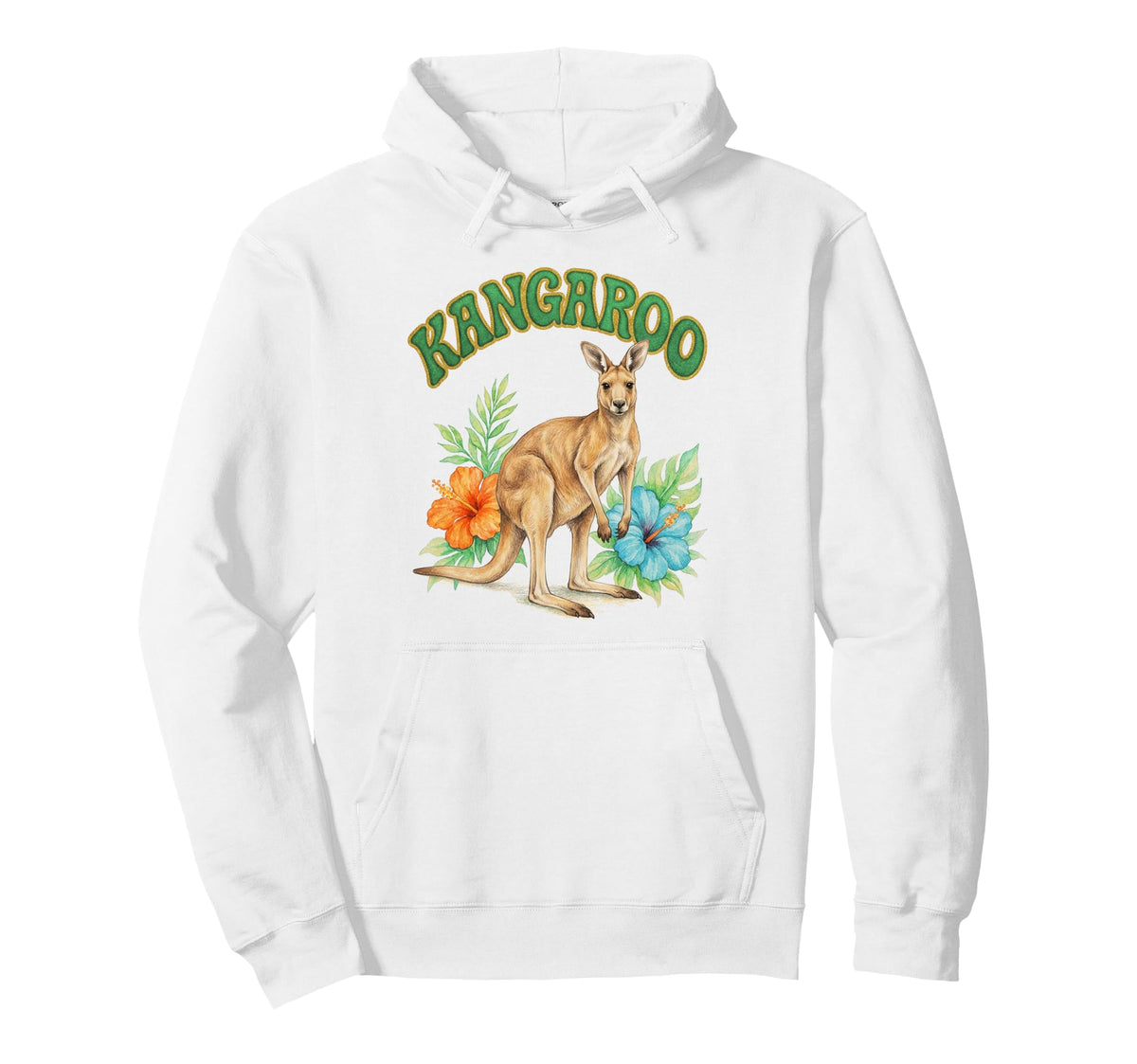 Kangaroo Groovy Floral Kangaroo Hoodie - Casual Everyday Wear Men Women