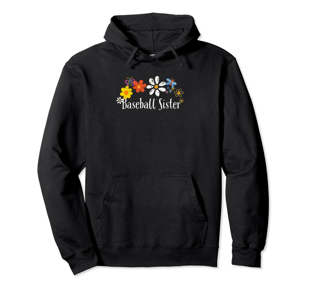 Funny Flowers Baseball Sister Floral Hoodie - Minimalist Print Unisex