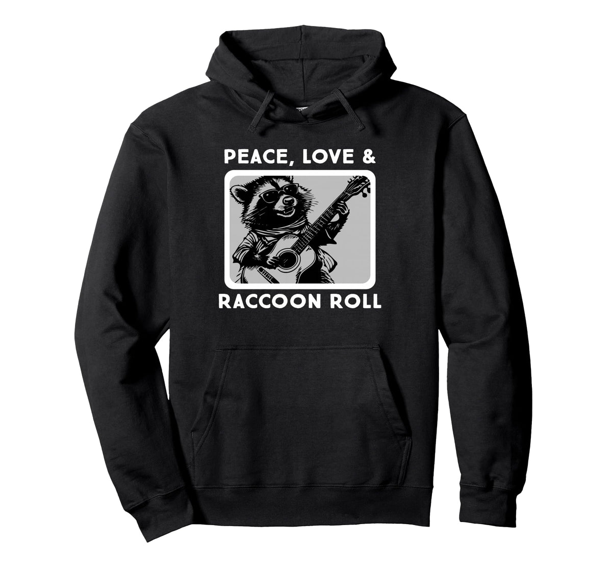 Raccoon Rock And Roll Music Raccoon Hoodie - Minimalist Print for Adults