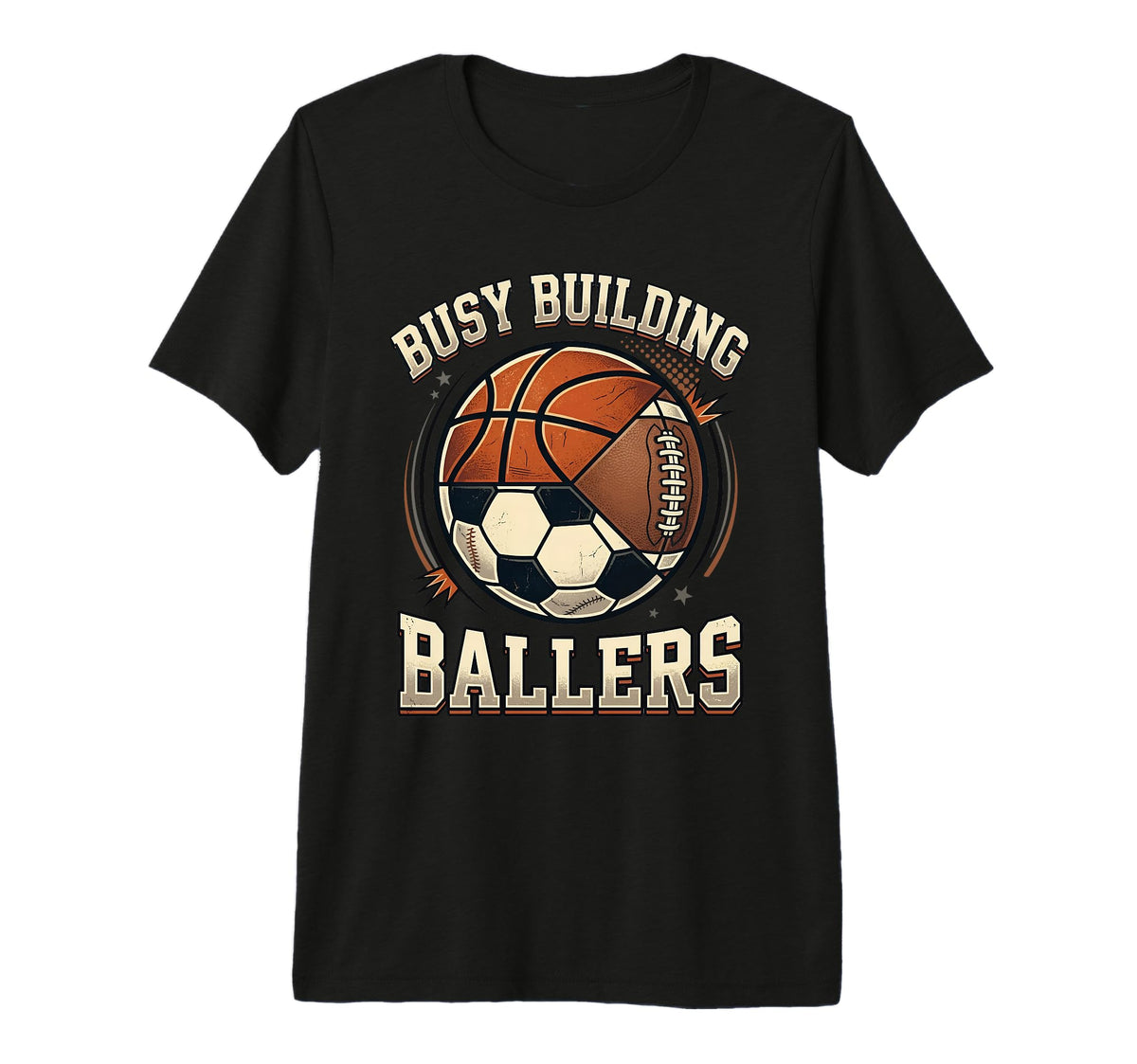 Funny Busy Raising Ballers Football Soccer T-Shirt - Unique Graphic Unisex