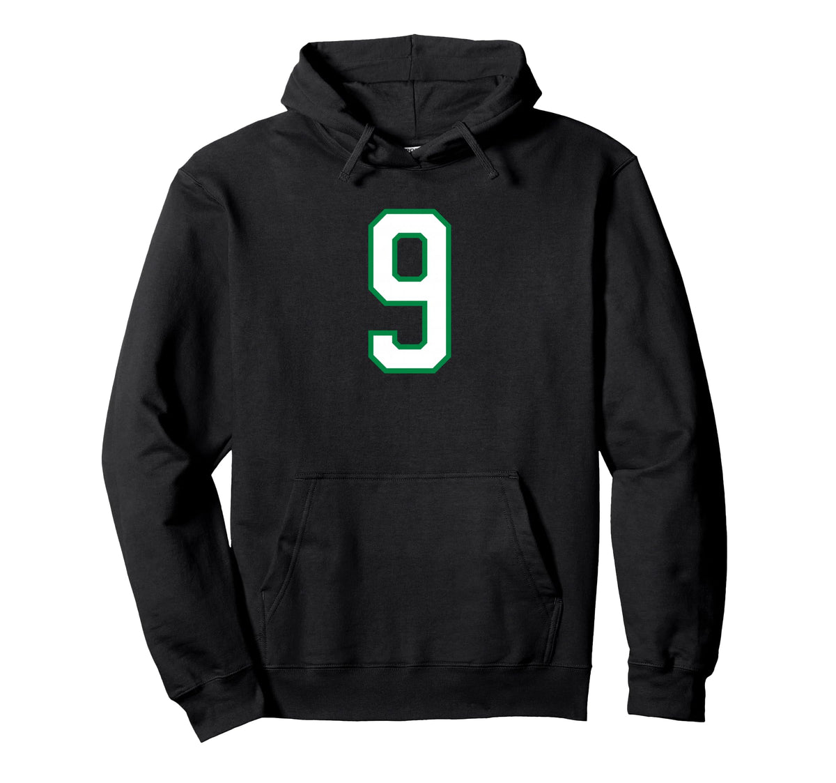 White Green Sport Team Number 9 Hoodie - Streetwear Style for Adults