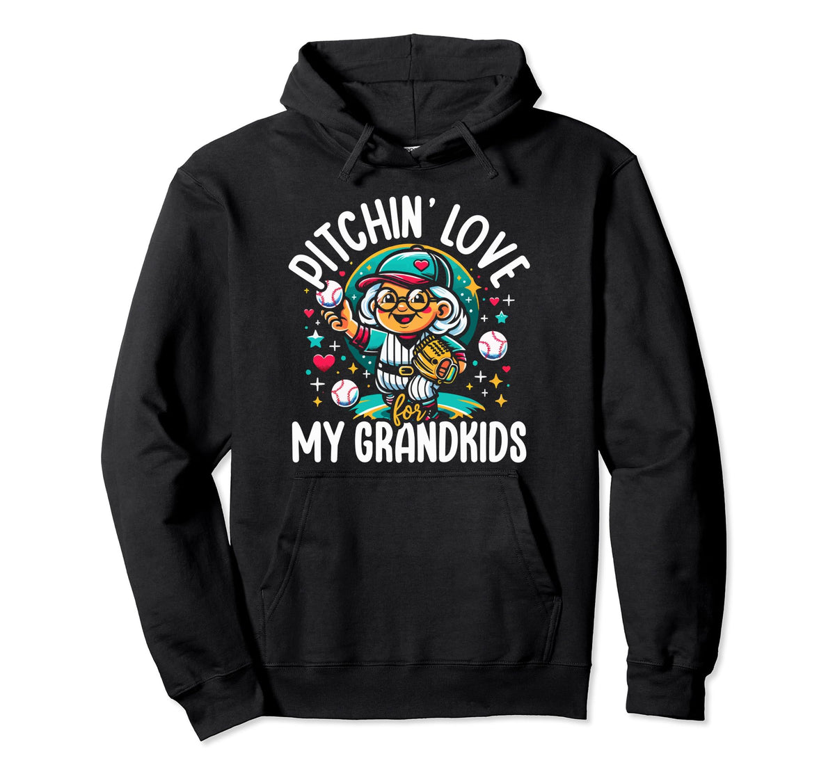 Baseball Grandma Grandmother Granny Hoodie - Trendy Graphic for Adults