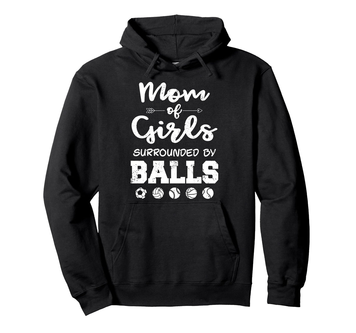 Mom Surrounded Balls Funny Ball Mom Hoodie - Minimalist Print Unisex
