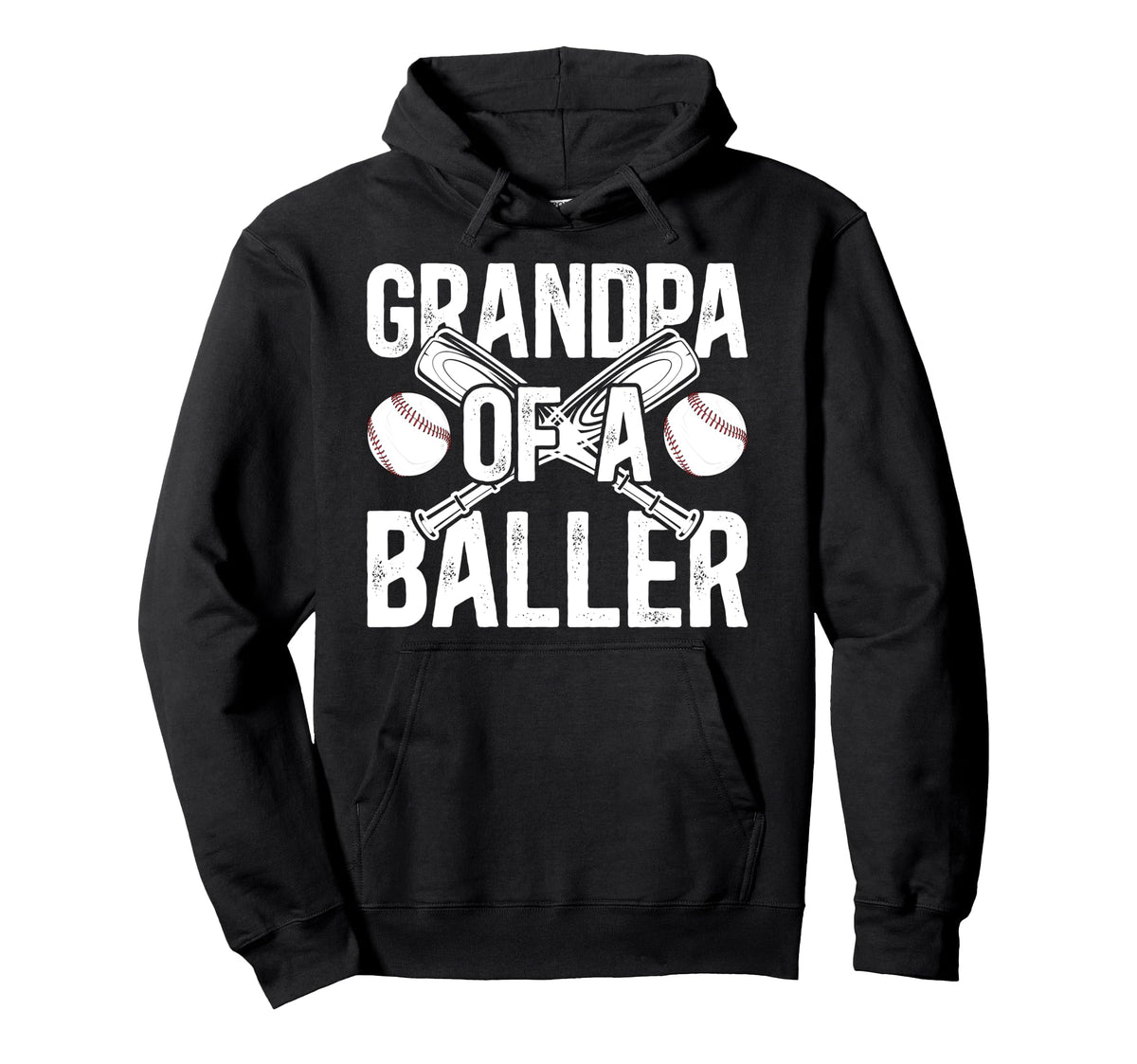 Grandpa Baller Baseball Grandpa Hoodie - Custom Art Print for Adults