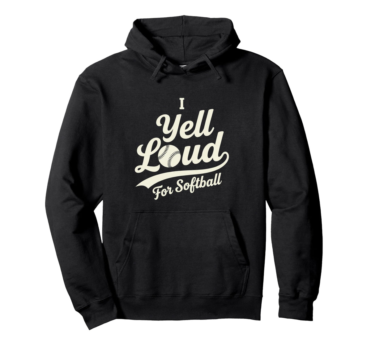 I Yell Loud Softball Mom Heart Hoodie - Custom Art Print Men Women