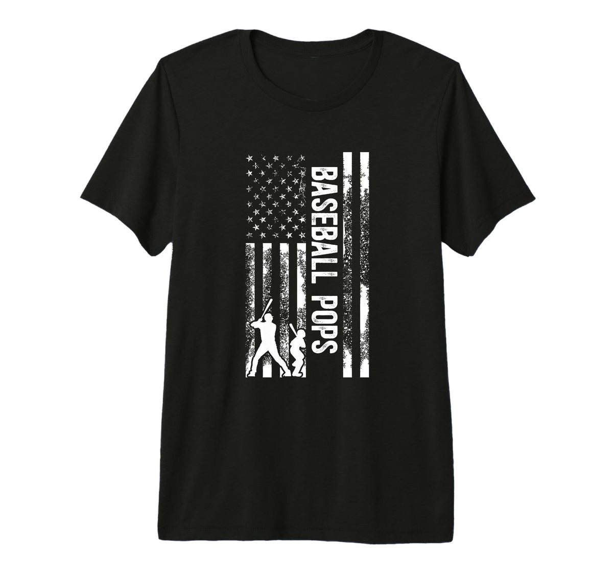 Mens Baseball Pops Grandpa Us Flag T-Shirt - Streetwear Style for Adults