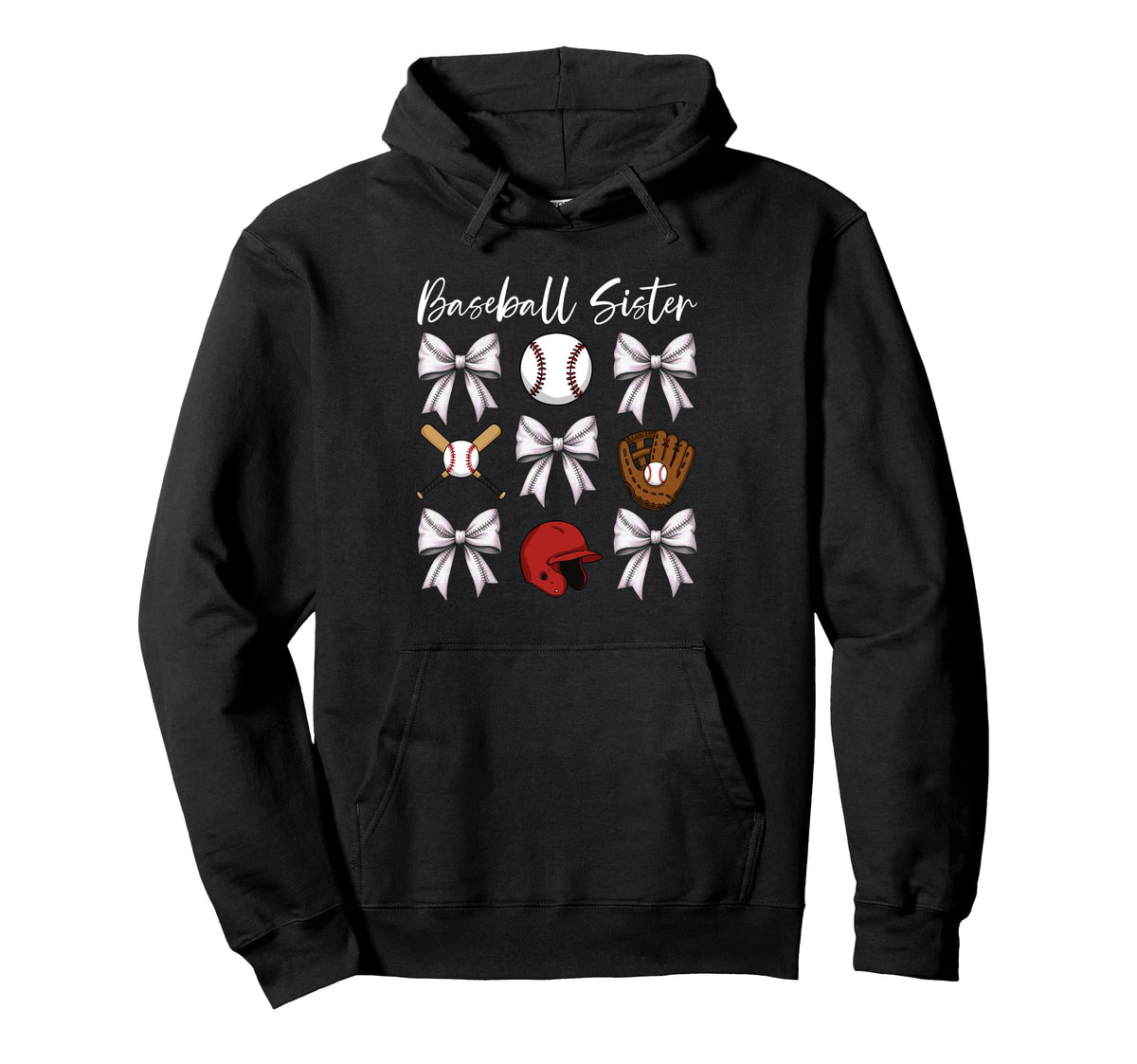 Baseball Sister Bows And Accessories Hoodie - Aesthetic Graphic Men Women