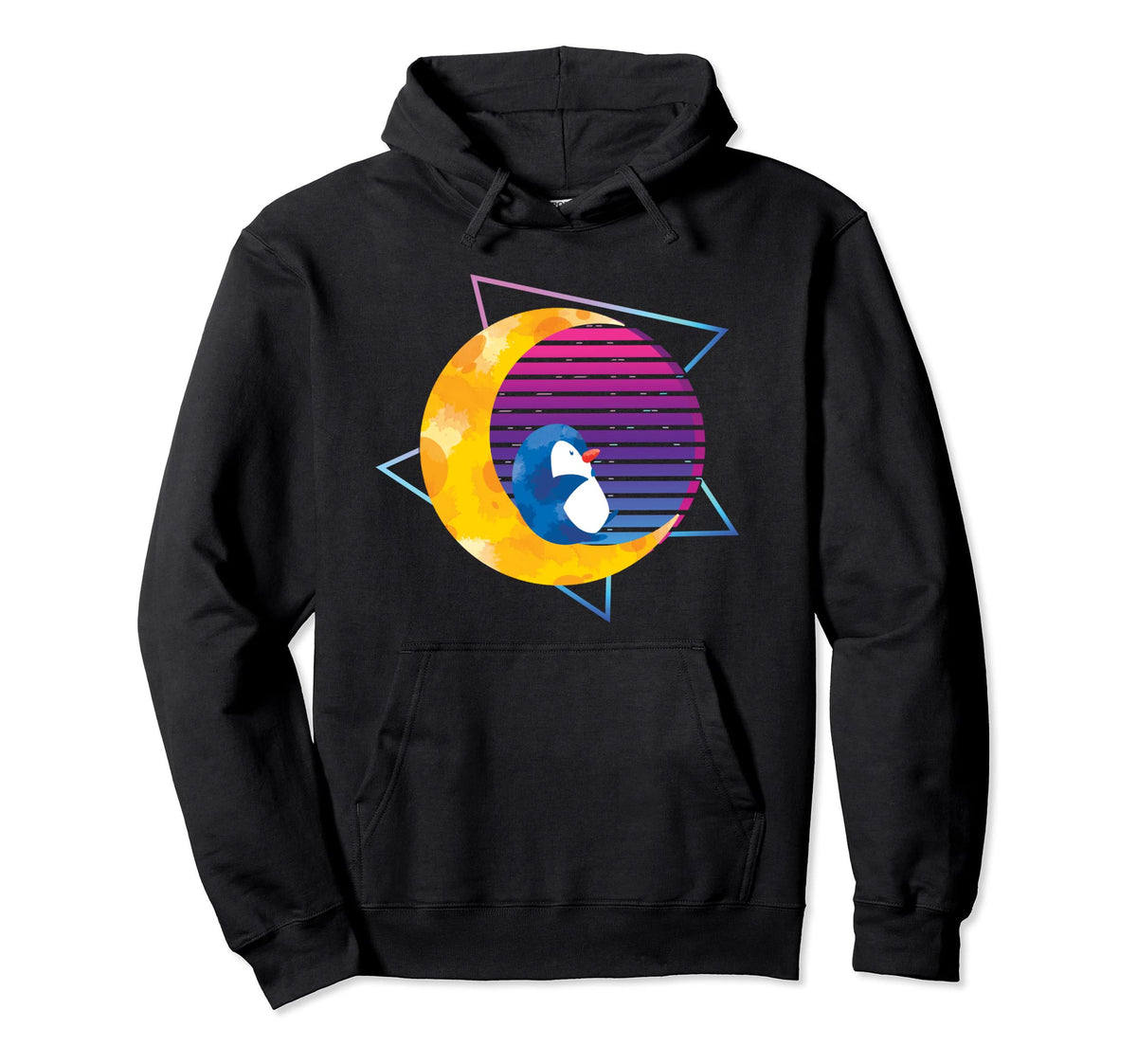 90S Art Moon Vaporwave Zoo Animal Lover Hoodie - Aesthetic Graphic Unisex