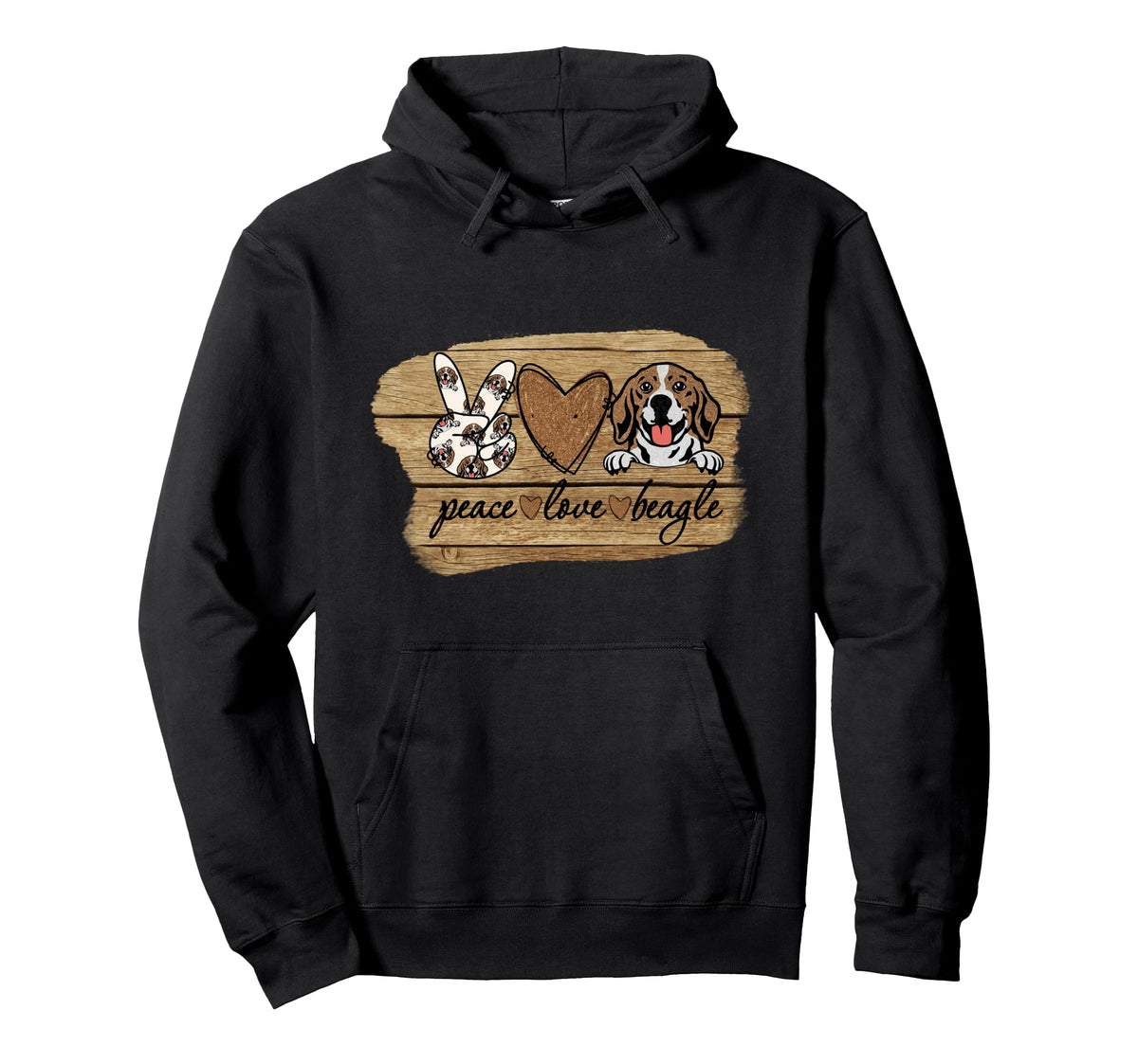 Peace Love Beagle Dog Mom Mama Animal Lover Hoodie - Trendy Graphic Unisex