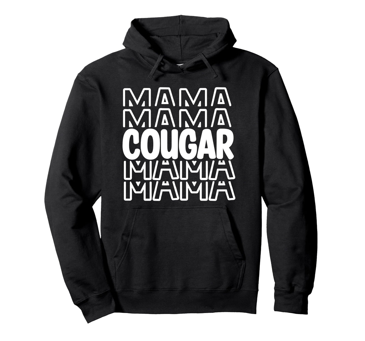 Cougar Mama School Mascot Spirit Parent Hoodie - Unique Graphic for Adults