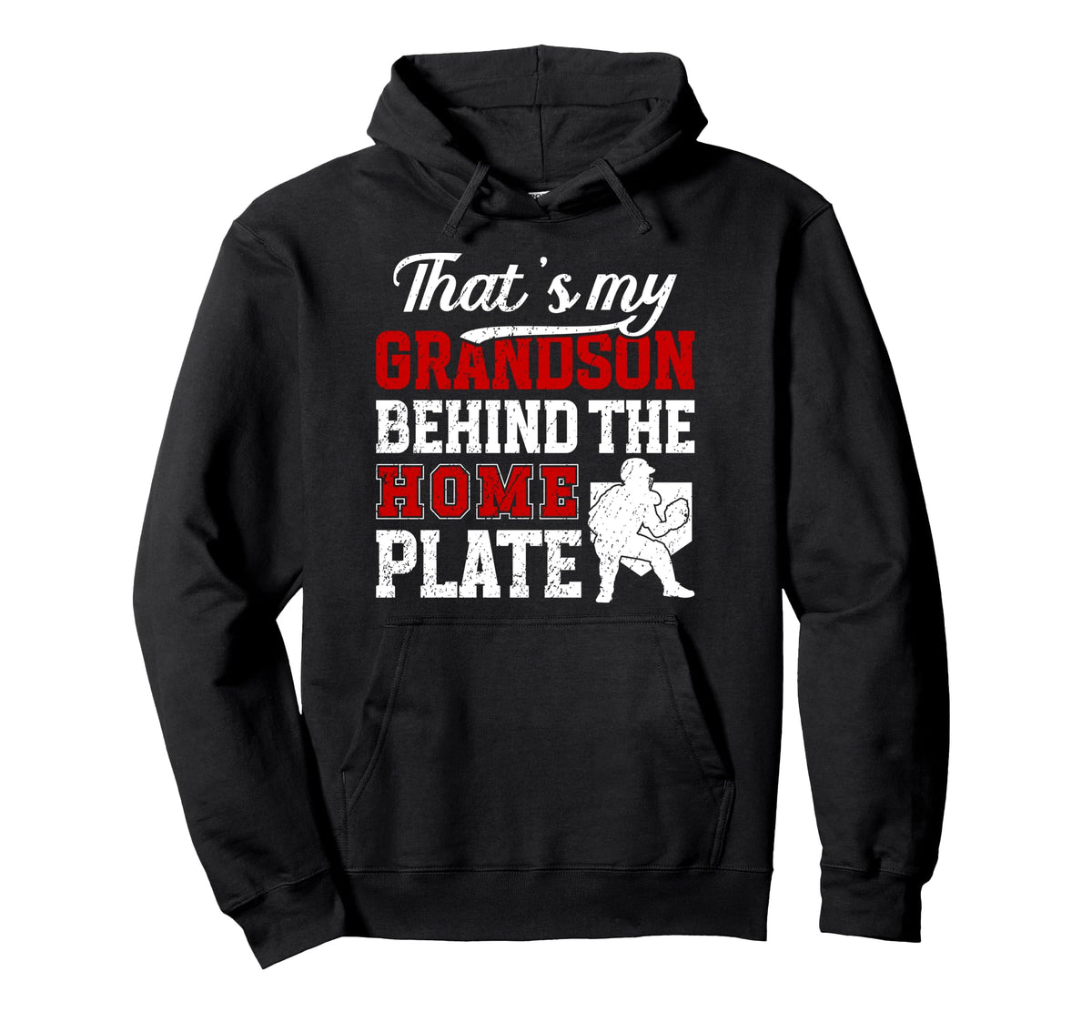 My Grandson Baseball Catcher Hoodie - Casual Everyday Wear Men Women