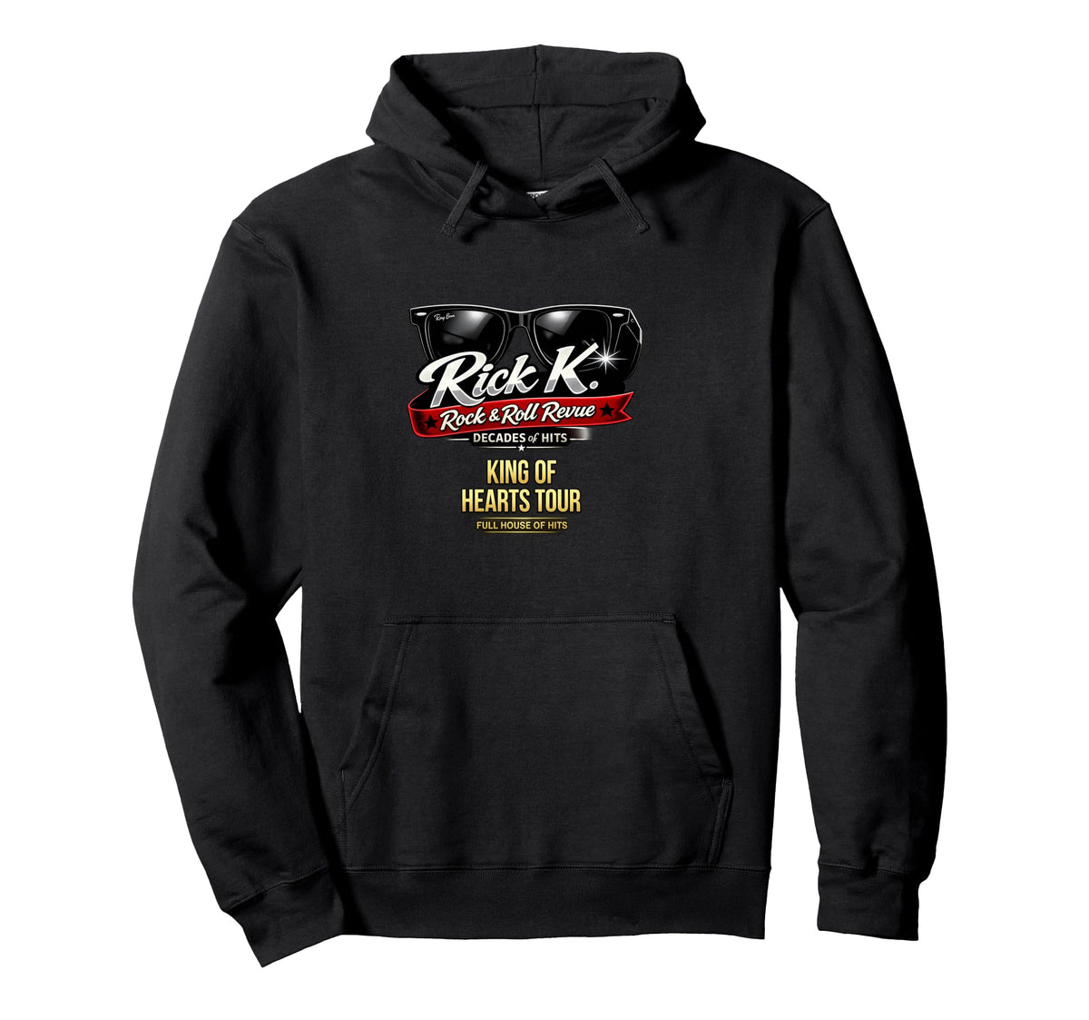 Rick K Rock Roll Revue King Hearts Tour Hoodie - Minimalist Print Men Women
