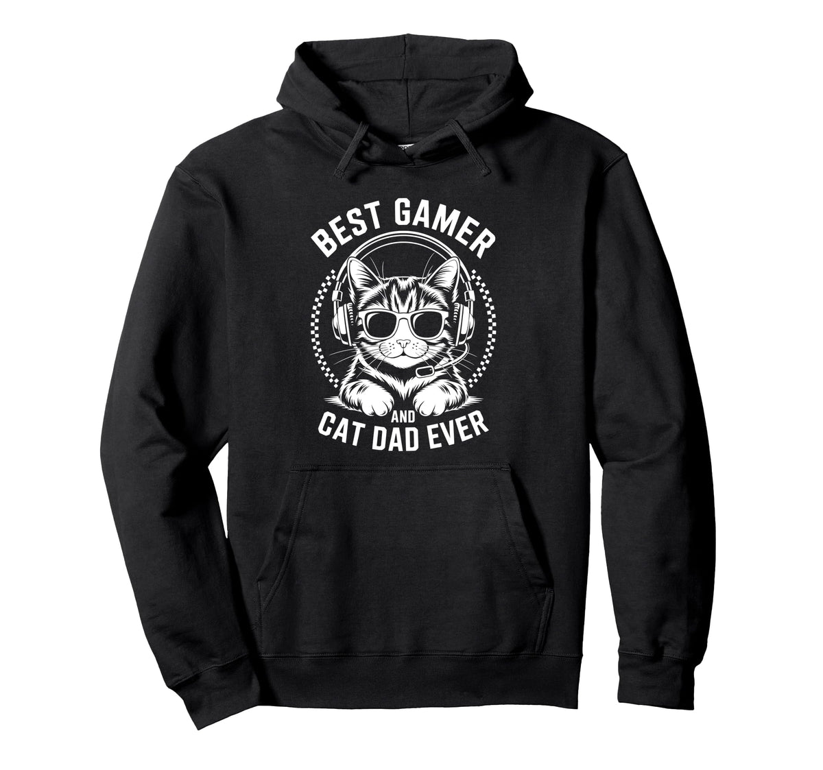 Best Gamer Cat Dad Ever Funny Gaming Hoodie - Aesthetic Graphic Men Women