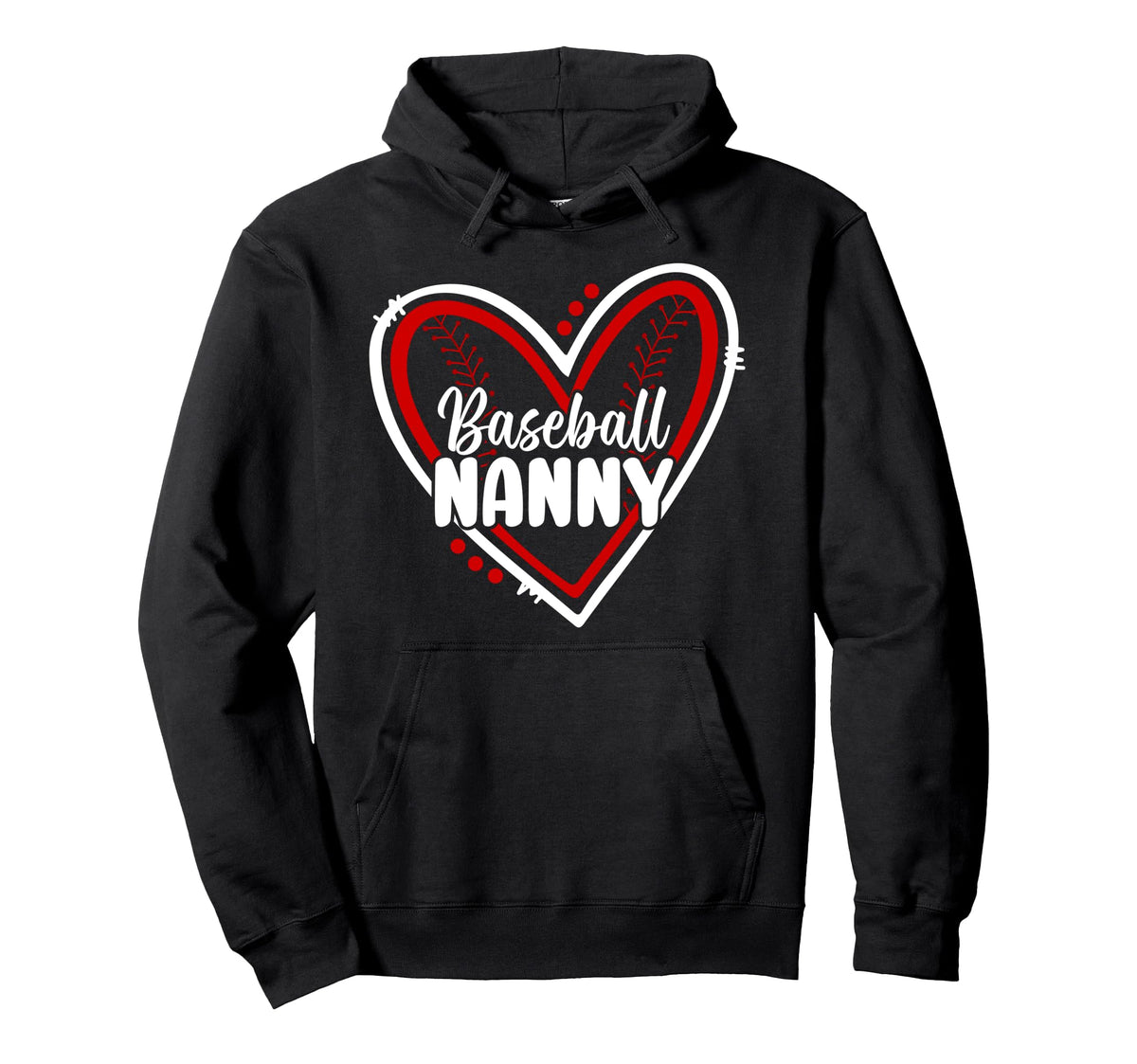 Baseball Nanny Heart Nanny Baseball Hoodie - Minimalist Print Unisex